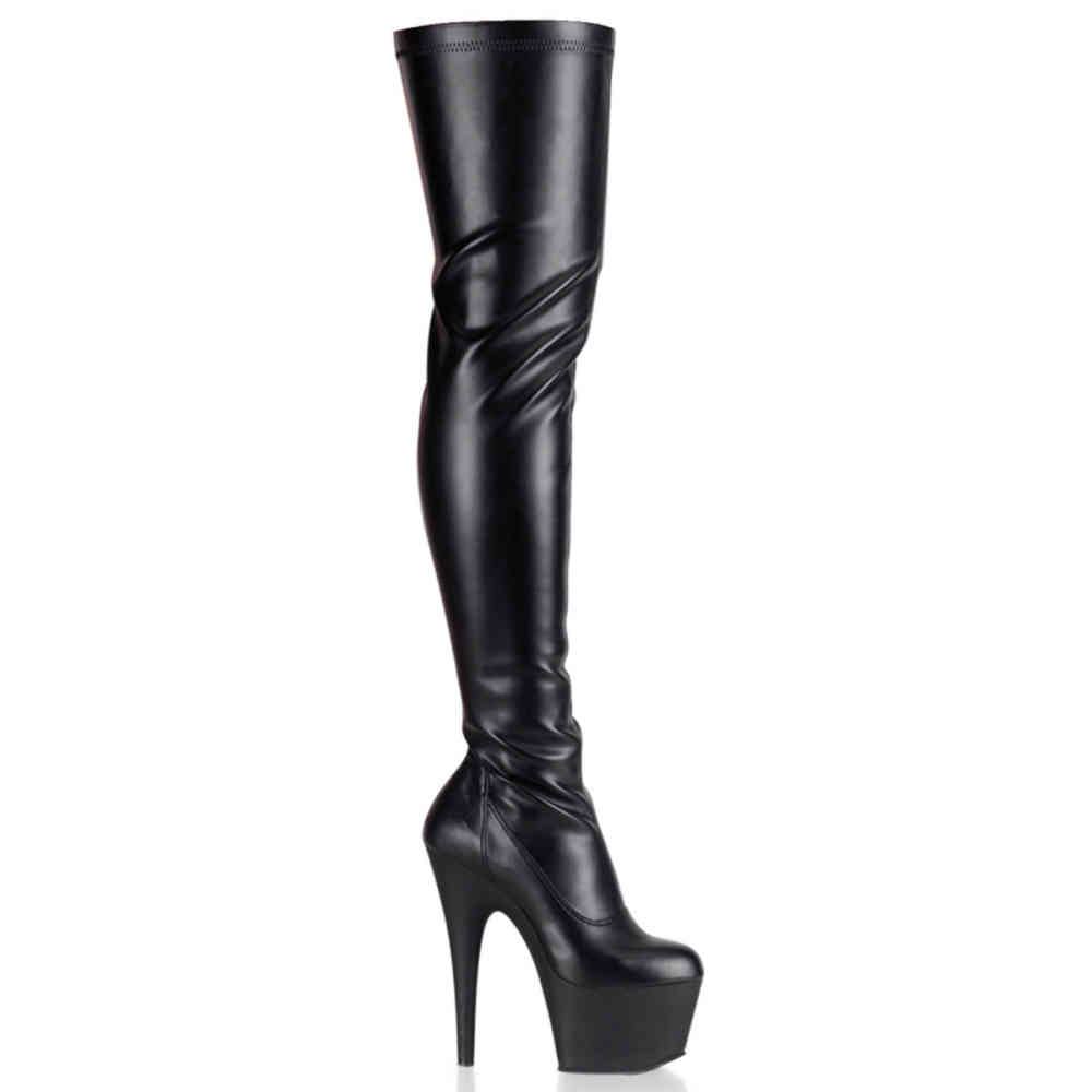 Pleaser - ADORE3000 Platform Overknee Boots - Pole dance shoes - Black Product image
